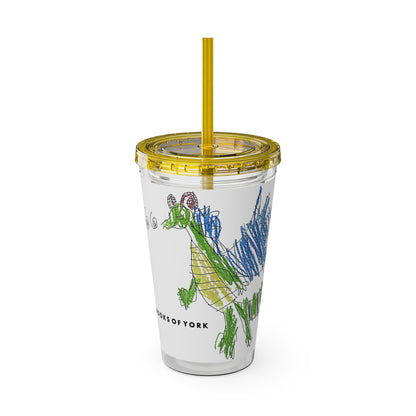 BrooksOfYork And Then He Breathes Fire Tumbler with Straw, 16oz