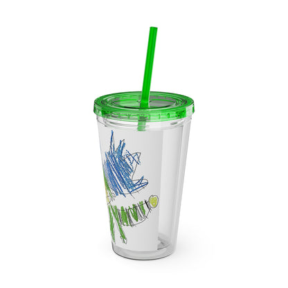 BrooksOfYork And Then He Breathes Fire Tumbler with Straw, 16oz