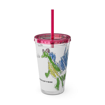 BrooksOfYork And Then He Breathes Fire Tumbler with Straw, 16oz