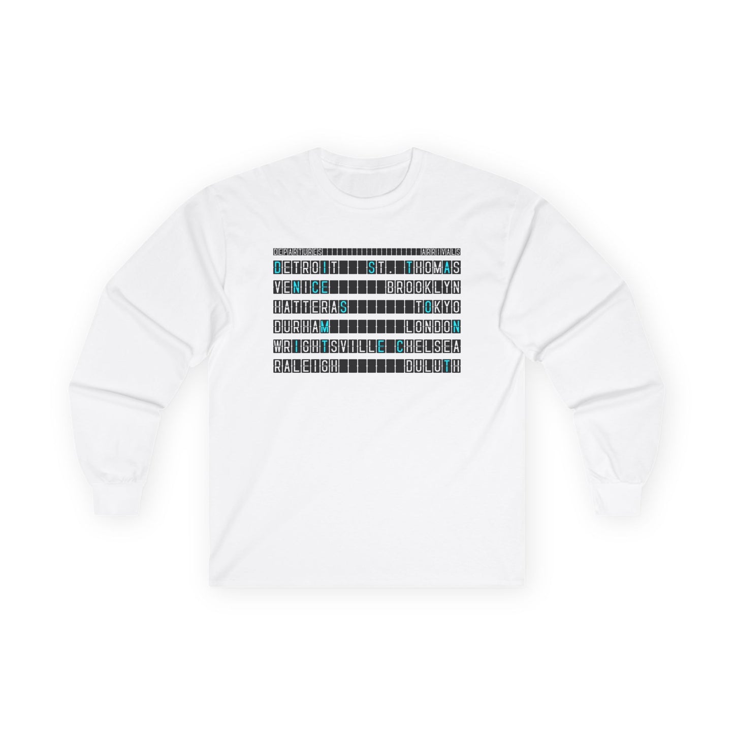 SOMNITECT Distance Departures and Arrivals Unisex Ultra Cotton Long Sleeve T-Shirt