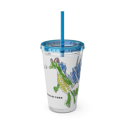 BrooksOfYork And Then He Breathes Fire Tumbler with Straw, 16oz