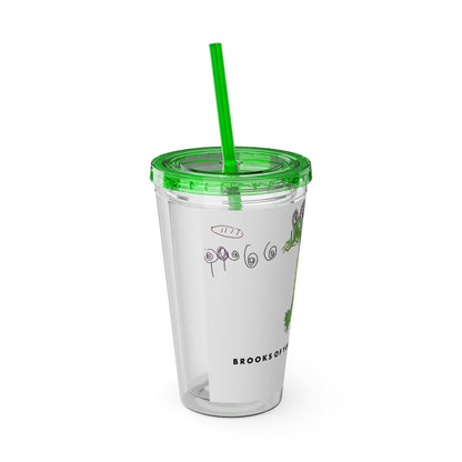 BrooksOfYork And Then He Breathes Fire Tumbler with Straw, 16oz