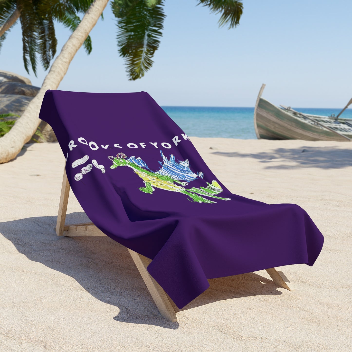 BrooksOfYork And Then He Breathes Fire Beach Towel