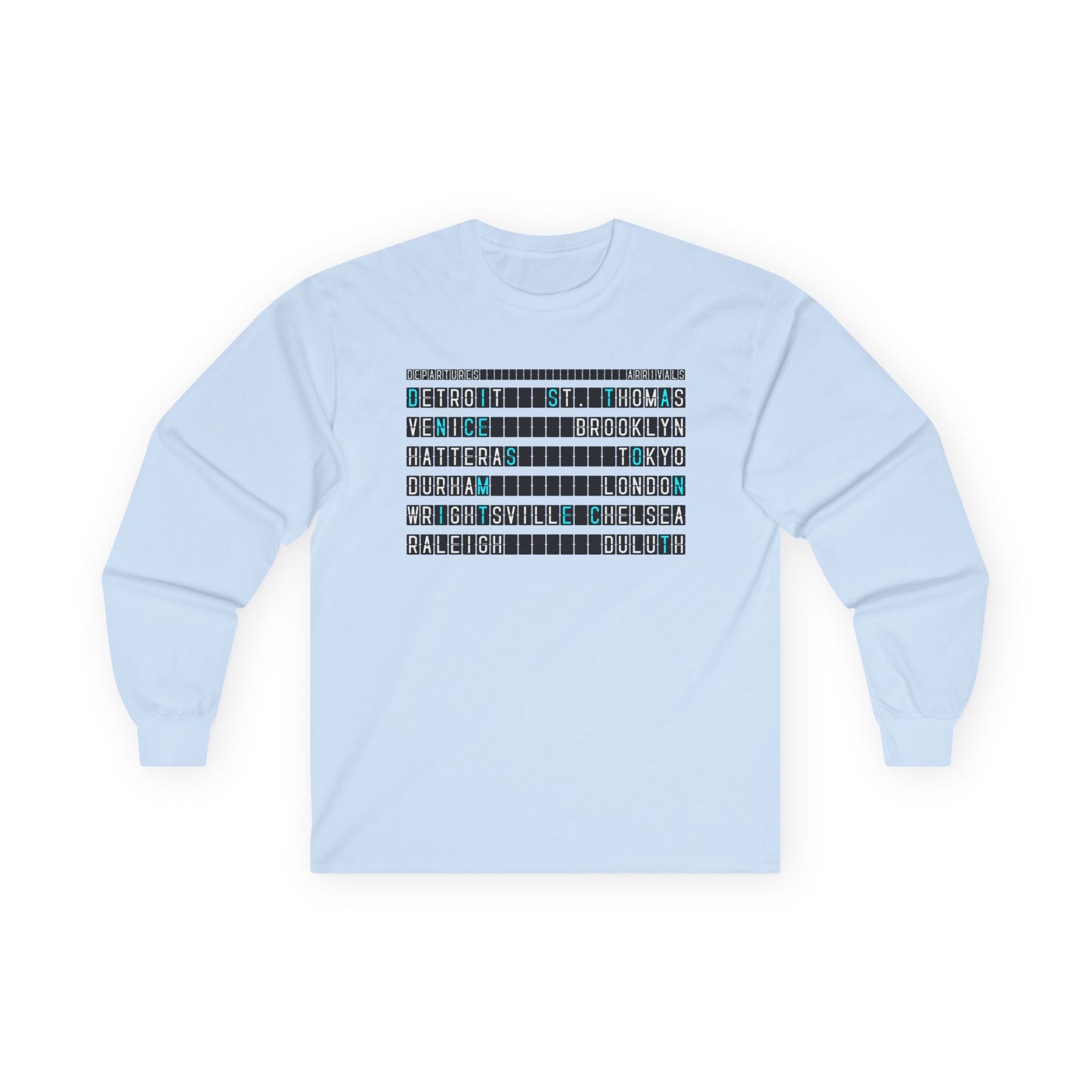 SOMNITECT Distance Departures and Arrivals Unisex Ultra Cotton Long Sleeve T-Shirt