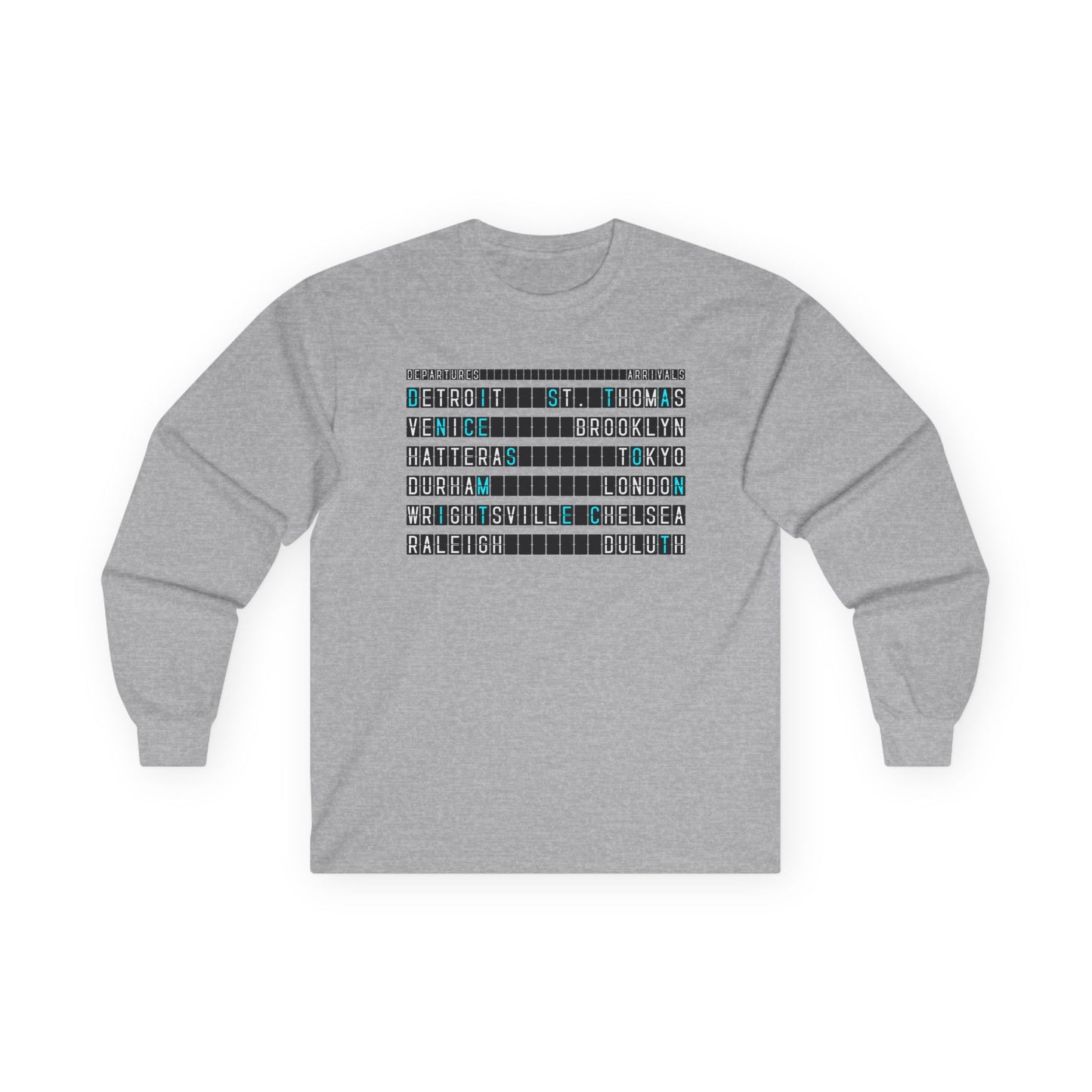 SOMNITECT Distance Departures and Arrivals Unisex Ultra Cotton Long Sleeve T-Shirt